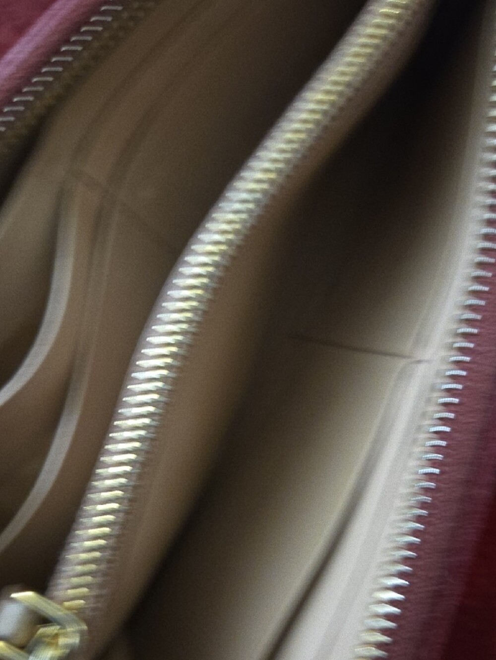 Prada Chevron Quilted Zip Wallet in Burgundy with Gold Hardware - Picture 3 of 4